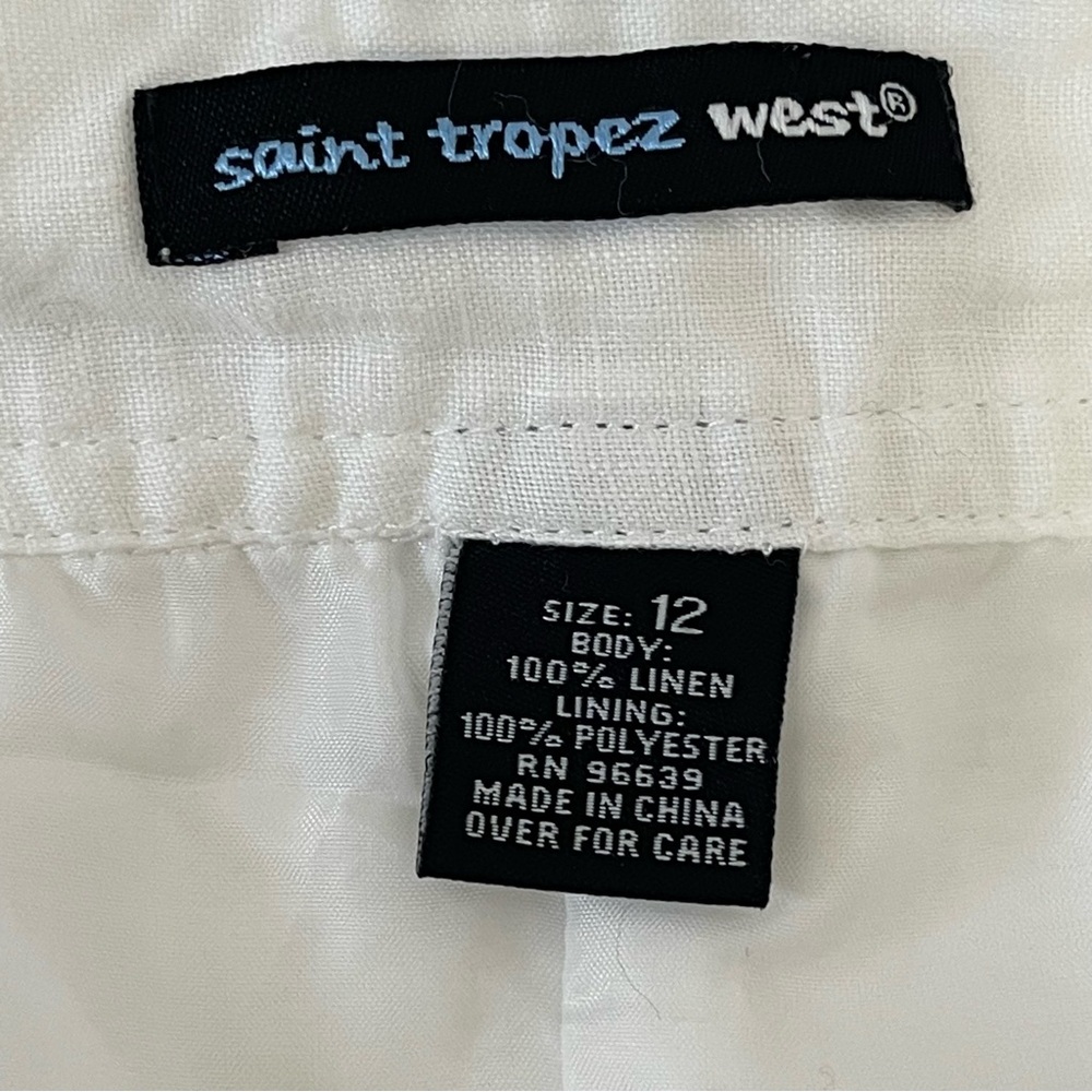 Saint Tropez West White Linen Skirt Size 12 - Picture 8 of 9